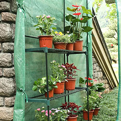 lean to plant house CO-Z Lean to Greenhouse Walk in, Portable Mini Green House with PE Cov