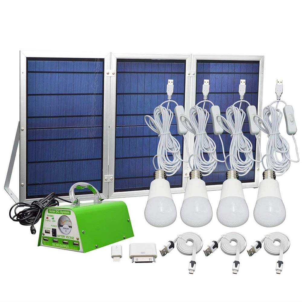 GVSHINE Solar Panel Lighting Kit, Solar Home DC System Kit for Emergency