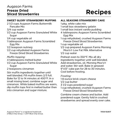 Augason Farms Freeze Dried Sliced Strawberries 6.4 oz