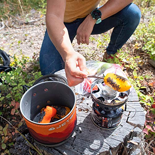 Jetboil MiniMo Camping and Backpacking Stove Cooking System, Sunset Orange