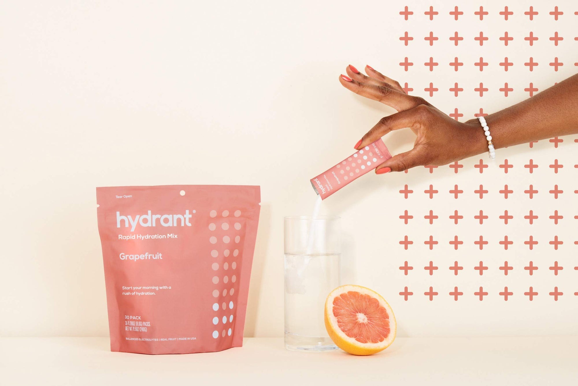 Hydrant Grapefruit Rapid Hydration Mix Version 2 | Electrolyte Powder | Dehydration Recovery Drink - 30pk