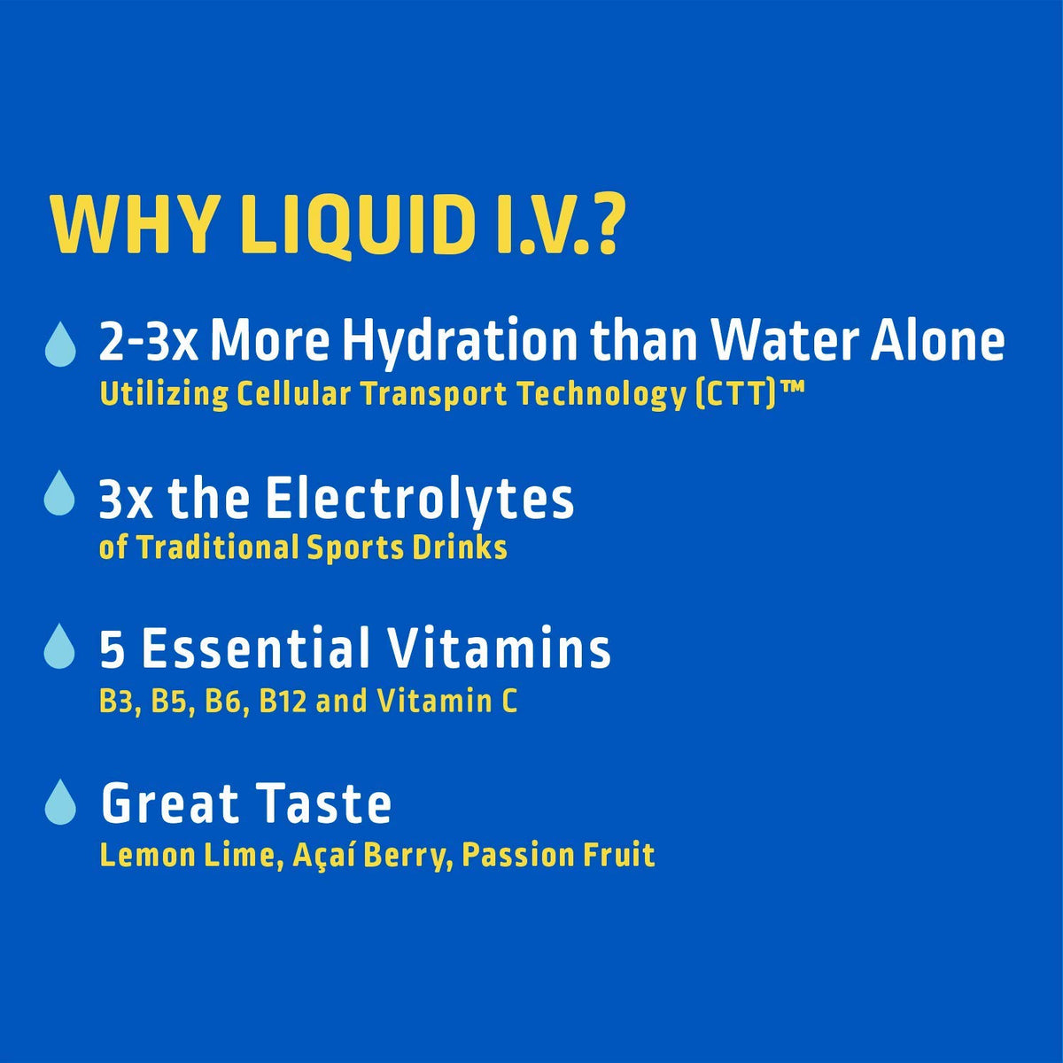 Liquid I.V. Hydration Multiplier, Electrolyte Powder, Easy Open Packets, Supplement Drink Mix (Passion Fruit) (16)