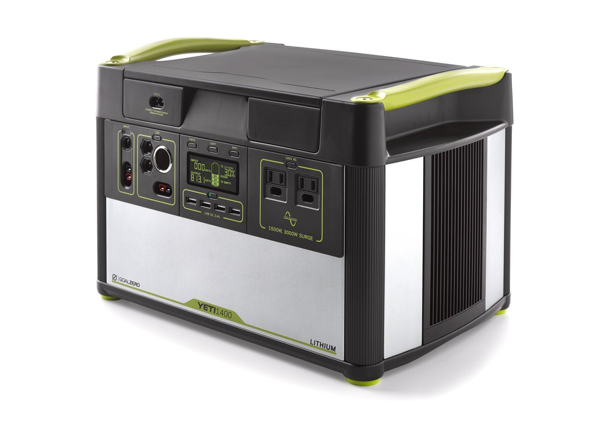 Goal Zero Yeti 1400 Lithium Portable Power Station WIFI Mobile App Enabled Kit with Boulder 100 Briefcase Solar Panel with MPPT