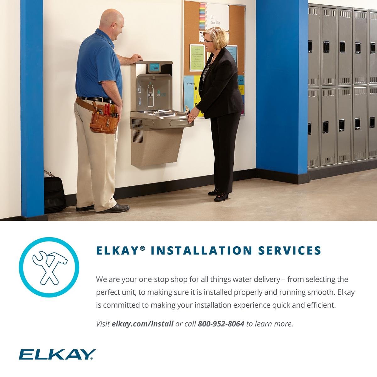Elkay LZS8WSSP Enhanced EZH2O Bottle Filling Station & Single ADA Cooler, Filtered 8 GPH Stainless