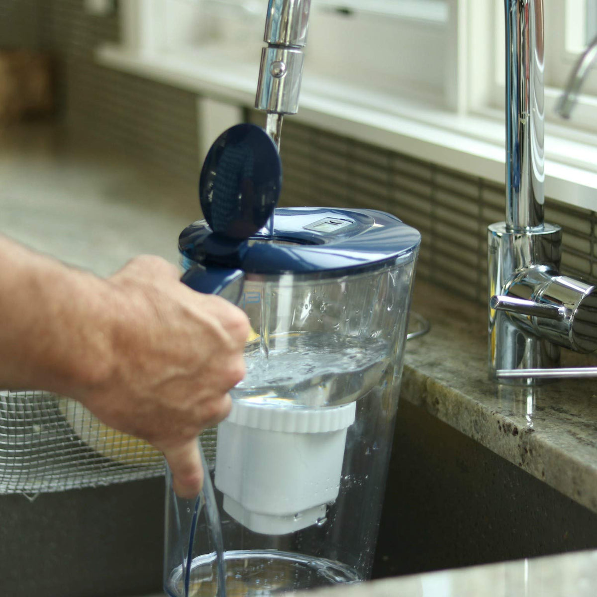 Epic Pure Water Filter Pitcher | Navy Blue | 3.5L | 100% BPA-Free | Removes Fluoride, Lead, Chromium 6, PFOS PFOA, Heavy Metals, Microorganisms, Pesticides, Chemicals, Industrial Pollutants &amp; More