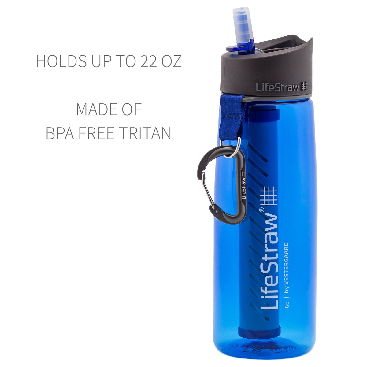 LifeStraw Go Water Filter Bottle with 2-Stage Integrated Filter Straw