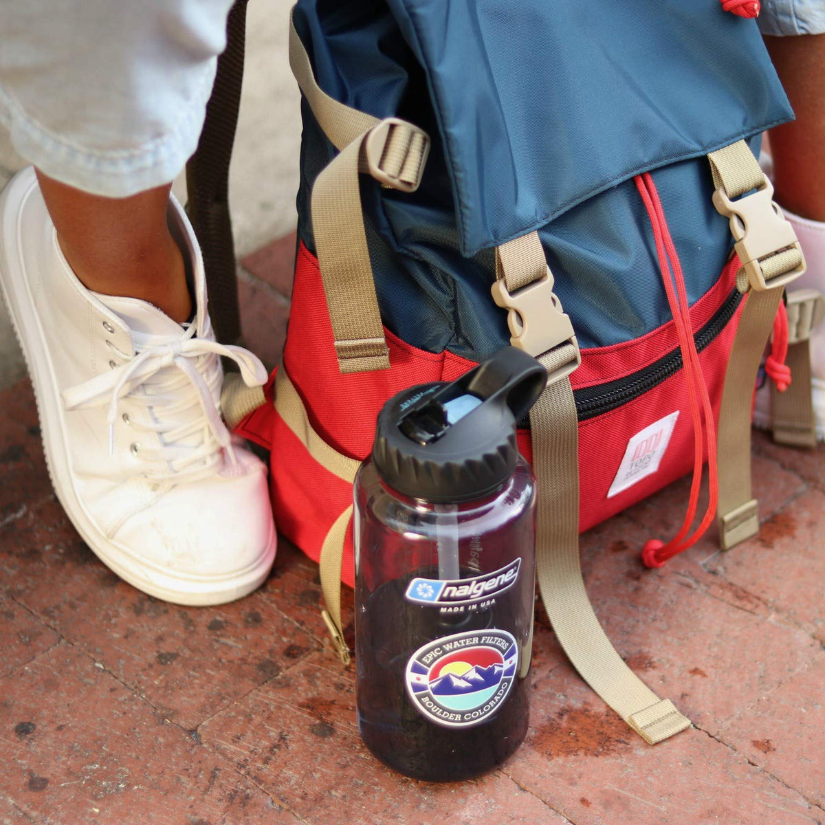 Epic Nalgene OG | Water Filtration Bottle | Wide Mouth 32 oz | American Made Bottle | USA Made Filter Removes 99.99% of Tap Water Contaminants Lead Chlorine Chromium 6 Arsenic Chloroform (Aubergine)