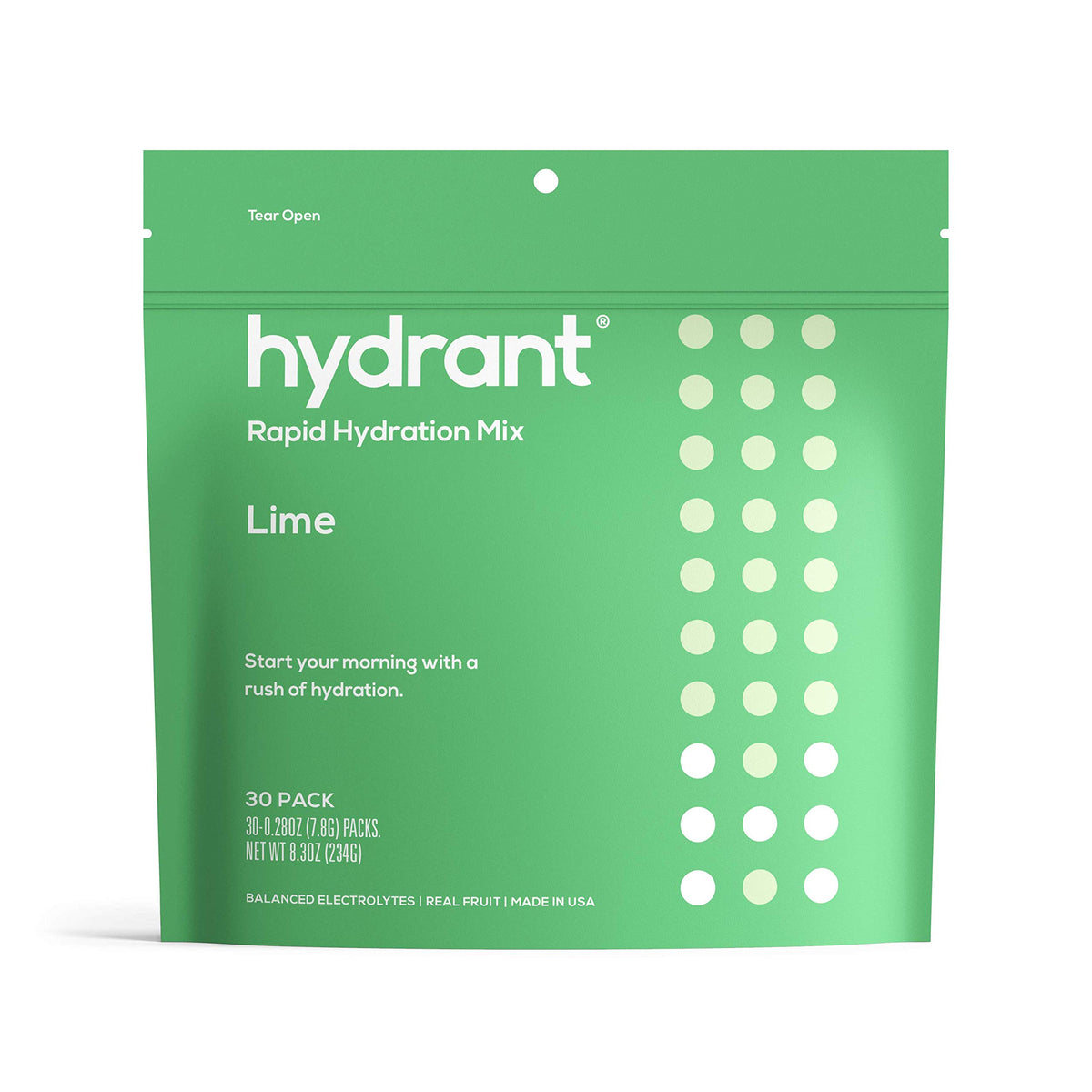 Hydrant Lime Rapid Hydration Mix Version 2 | Electrolyte Powder | Dehydration Recovery Drink - 30pk
