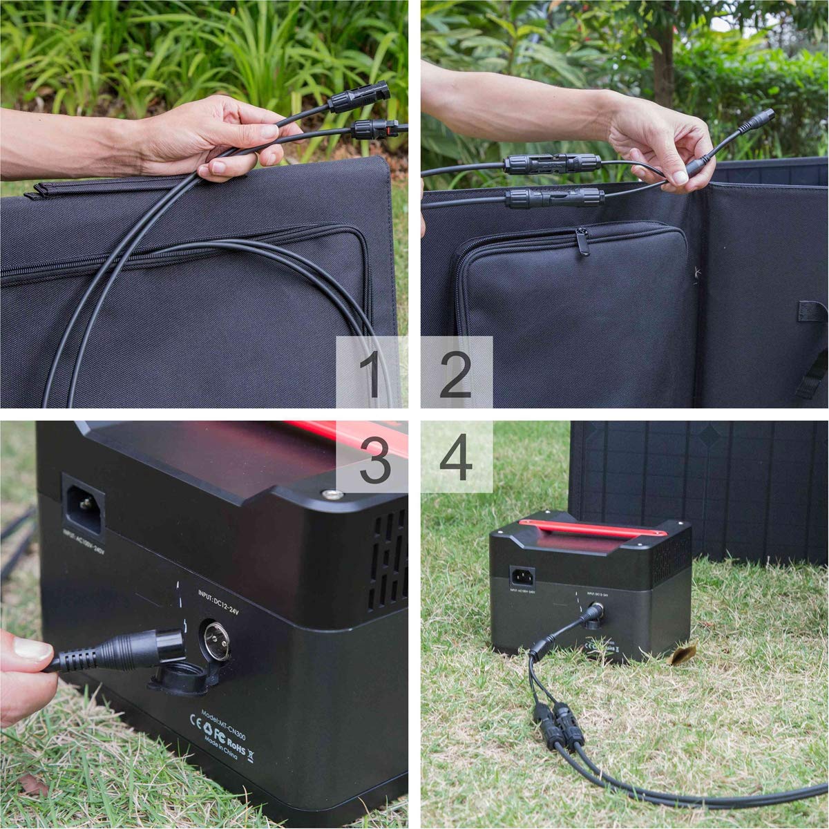 Rockpals 100W Foldable Solar Panel Charger for Suaoki Portable Generator with 3 USB Ports