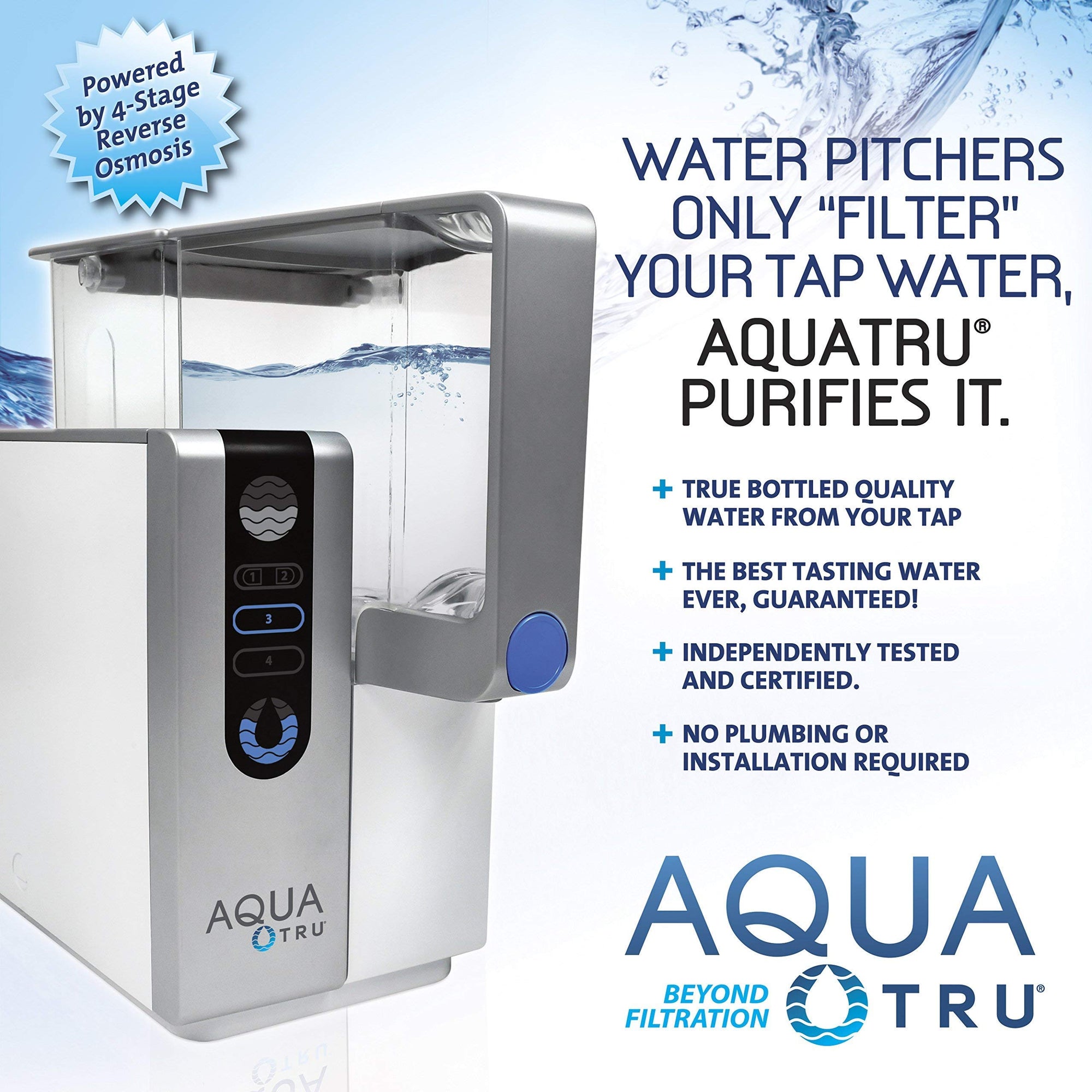 AQUA TRU Countertop Water Filtration reversee Osmosis Purification System