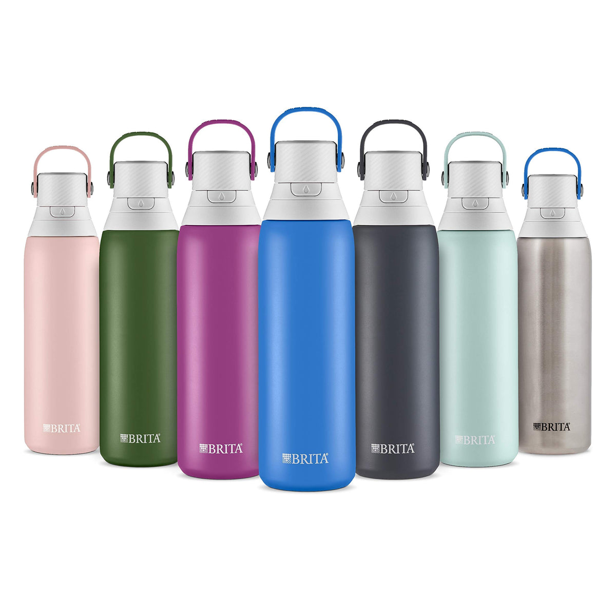 Brita 20 Ounce Premium Filtering Water Bottle with Filter BPA Free - Stainless Steel