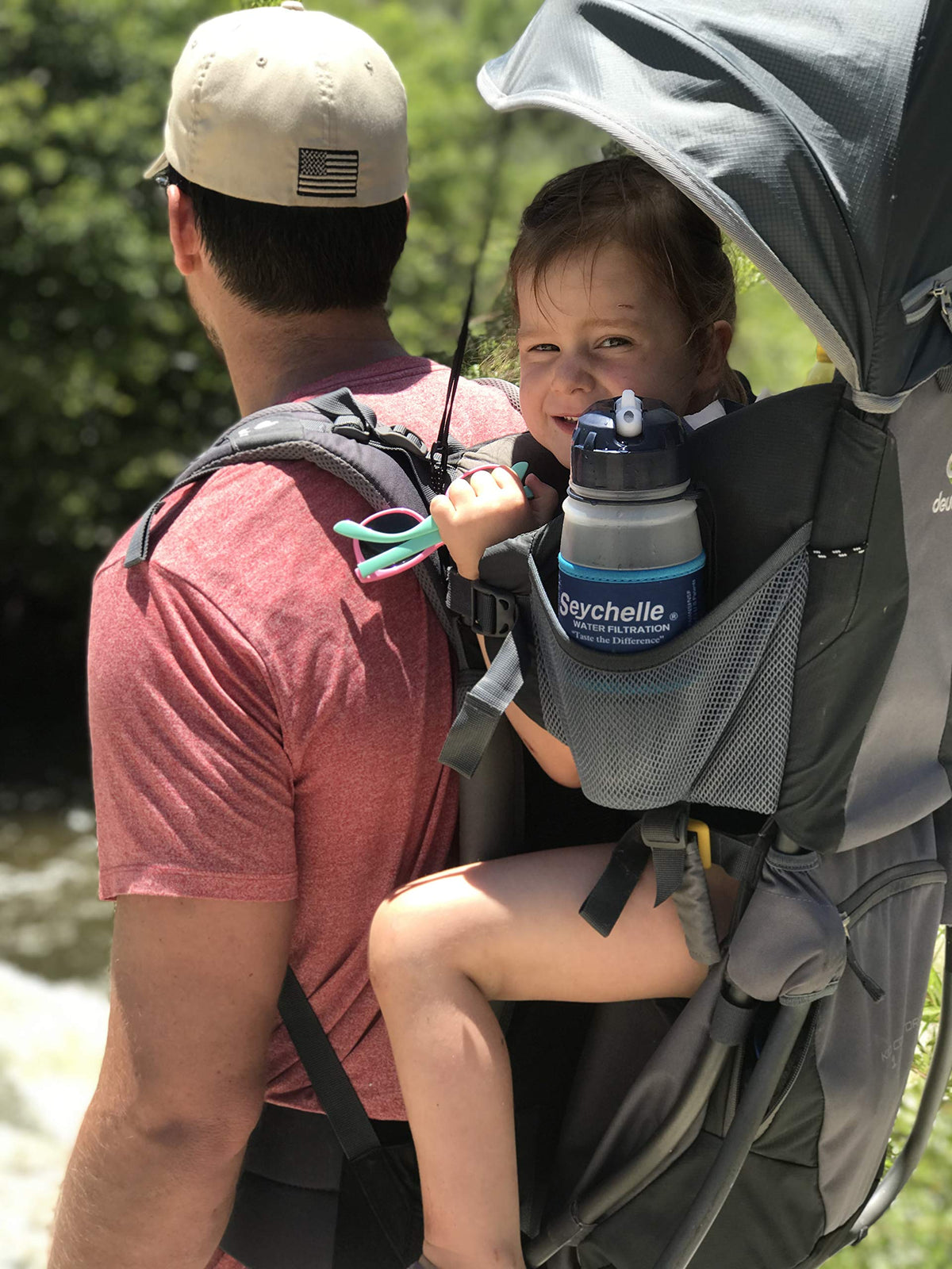 Seychelle Extreme Water Filter Bottle - Camping, Travel, Hiking, Backpacking, Survival and Emergency - Removes Bacteria, Viruses, Radiological Contaminants - 28 oz