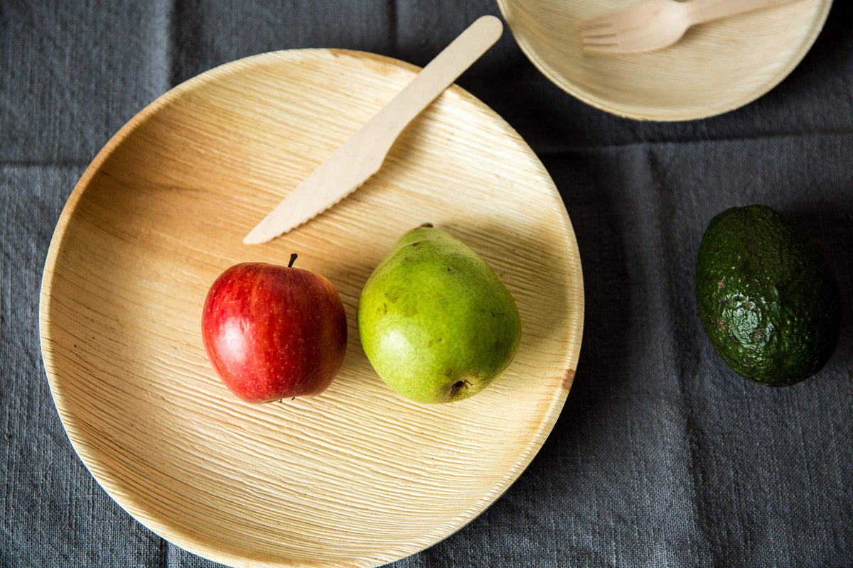 Palm Leaf Plates Set Round (50 pack) - Disposable Eco-friendly Biodegradable Compostable Dinner Plates