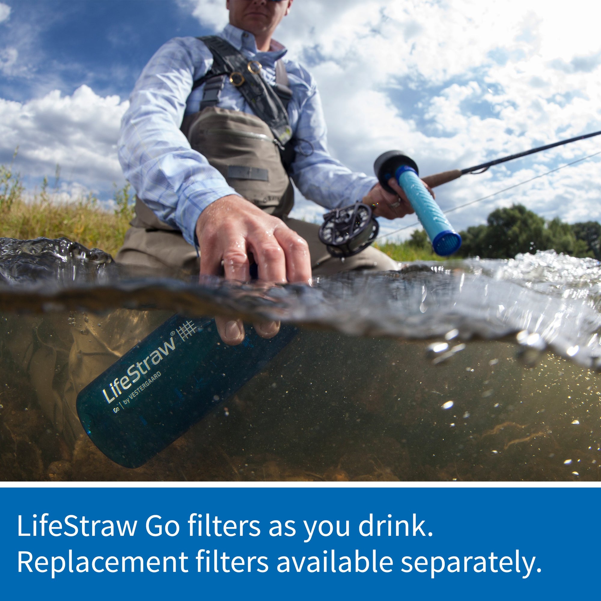 LifeStraw Go Water Filter Bottle with 2-Stage Integrated Filter Straw