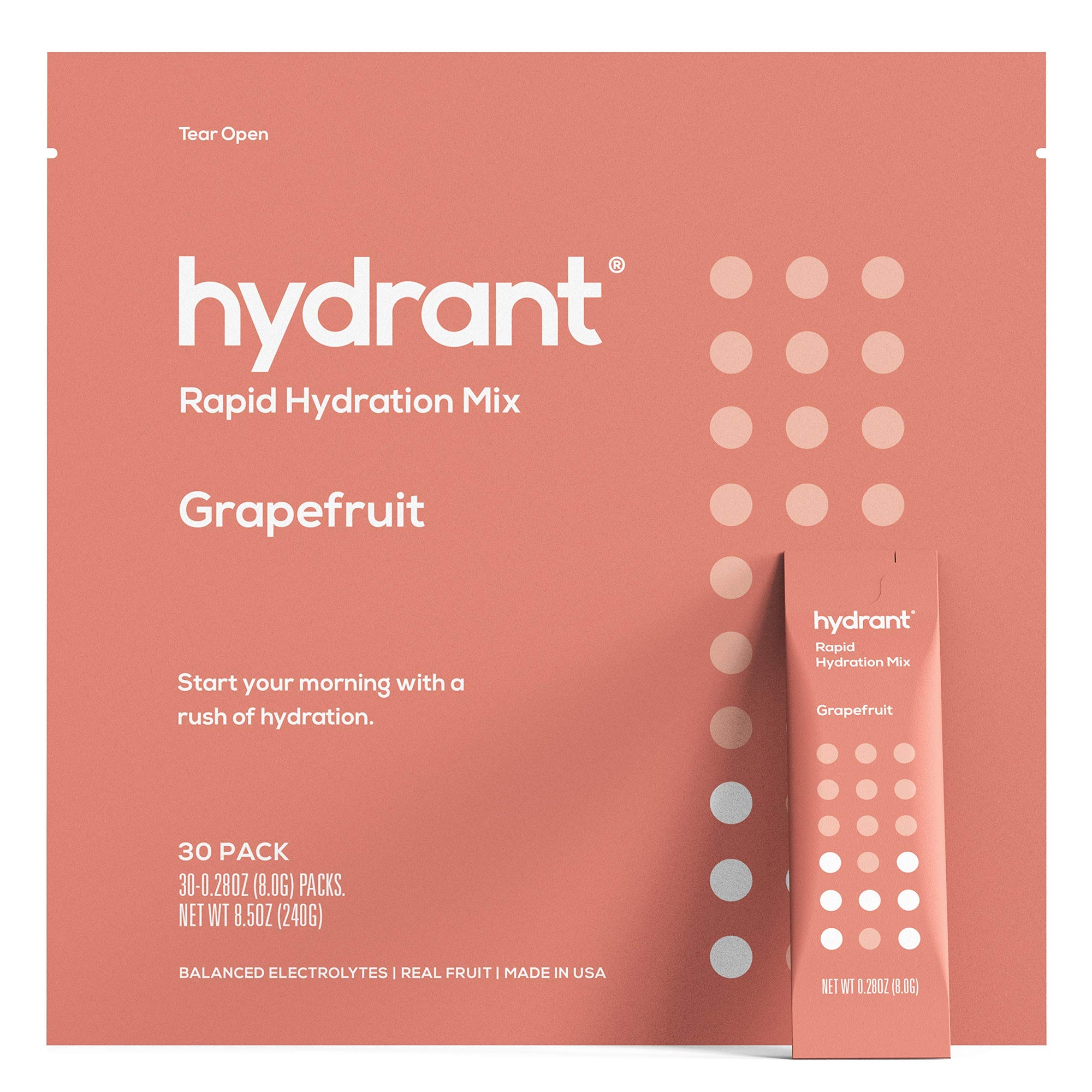 Hydrant Grapefruit Rapid Hydration Mix Version 2 | Electrolyte Powder | Dehydration Recovery Drink - 30pk