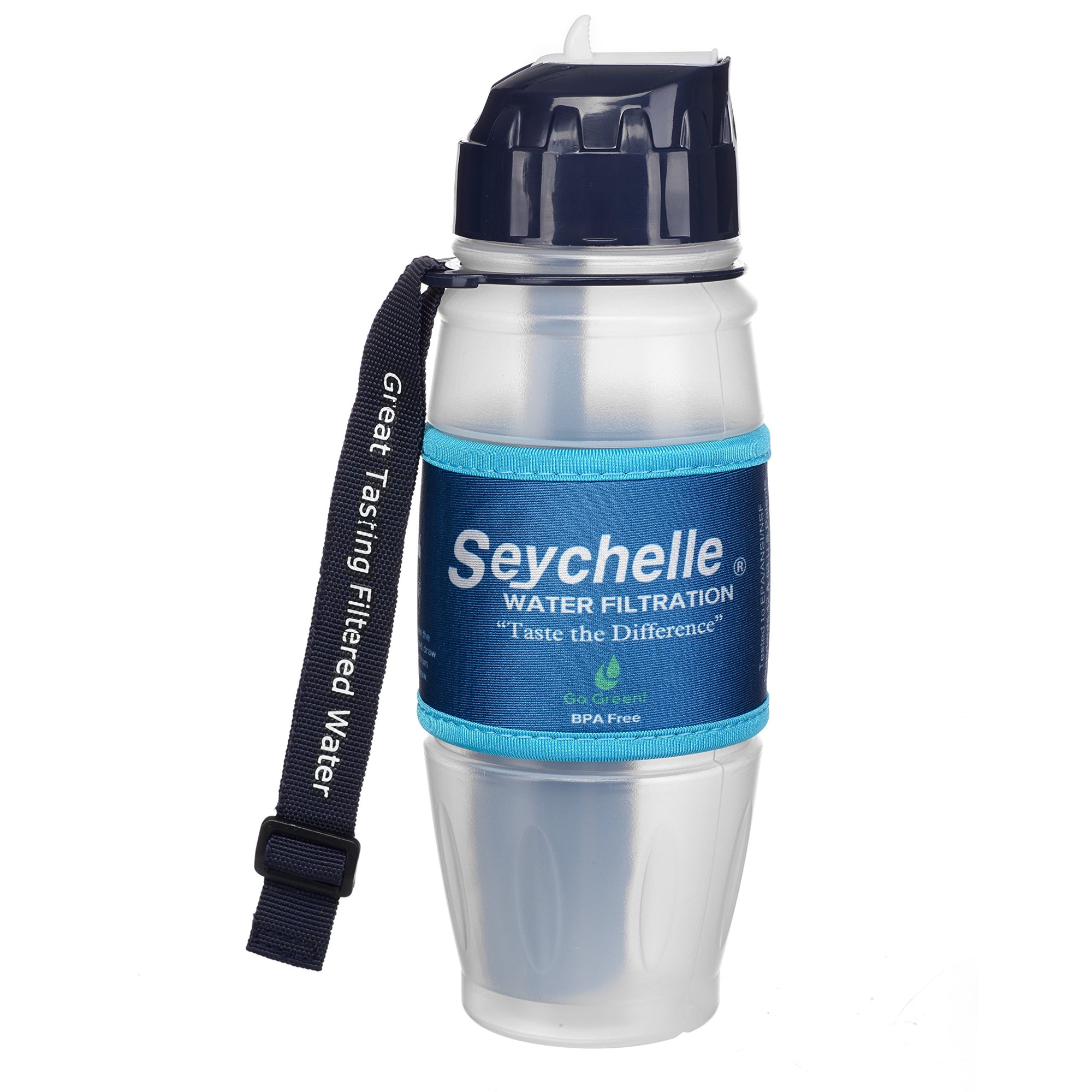 Seychelle Extreme Water Filter Bottle - Camping, Travel, Hiking, Backpacking, Survival and Emergency - Removes Bacteria, Viruses, Radiological Contaminants - 28 oz